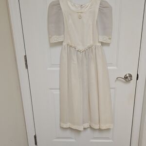 Elegant Cream Dress with Lace Details